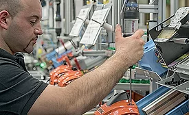 A frontline worker on the assembly line at Bosch