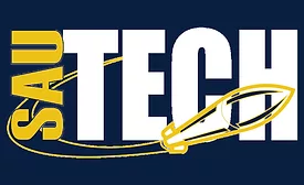 SAUT Logo with letters and rocket