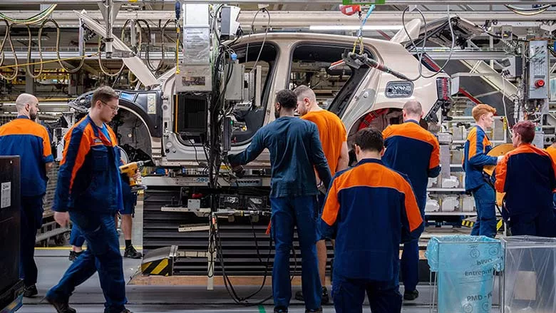 Volvo Autoworkers Assemble Vehicle Body