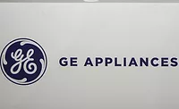 GE Appliances Logo on Display GE Appliances Logo on White Display at Plant