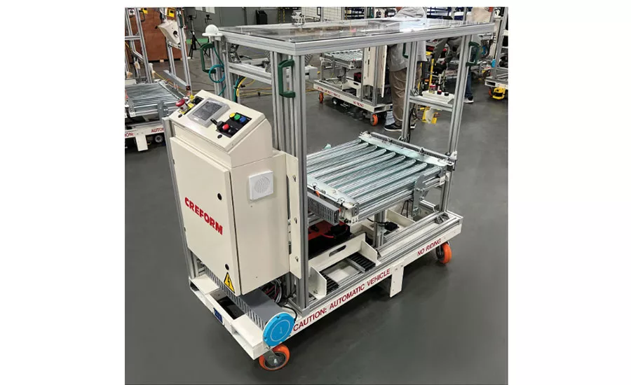 AGV system with powered conveyor