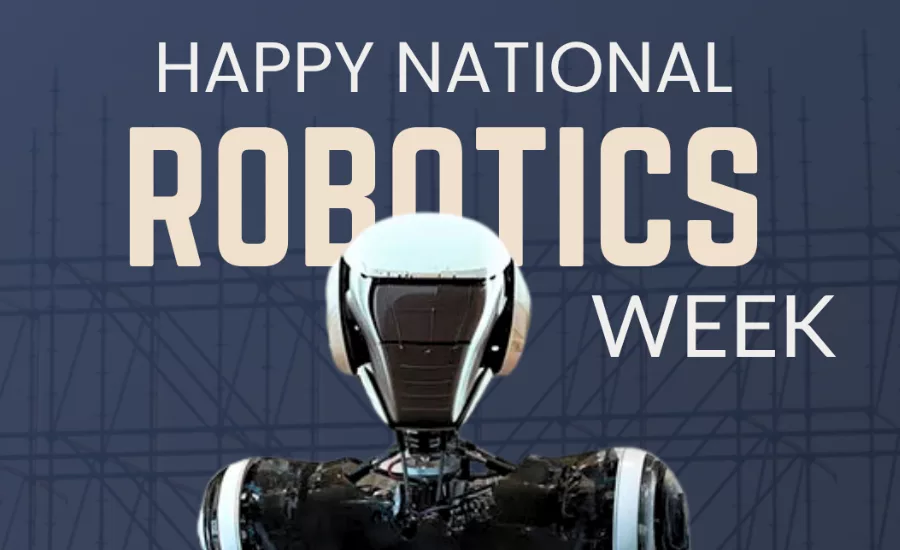 AI-powered humanoid robot operating in a factory environment handling assembly and material tasks