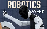 Industrial robots and cobots performing assembly and welding tasks on a manufacturing production line Robotic systems automating assembly, testing and welding operations in advanced manufacturing facility