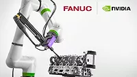 Physical AI robot operating in a smart factory environment with adaptive automation