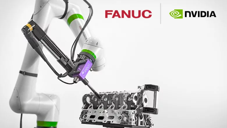 Physical AI robot operating in a smart factory environment with adaptive automation