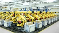Industrial robots used in manufacturing to support automation and production efficiency