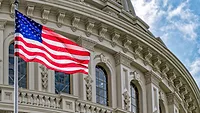 Flag outside the Capitol in D.C. -- Electrical Manufacturing Facility North America USMCA Supply Chain Production