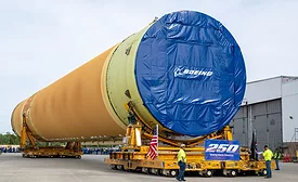 NASA SLS Core Stage Manufacturing Section Rolling Out Michoud Assembly Facility