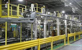 Robots on an automated line at GE Appliances