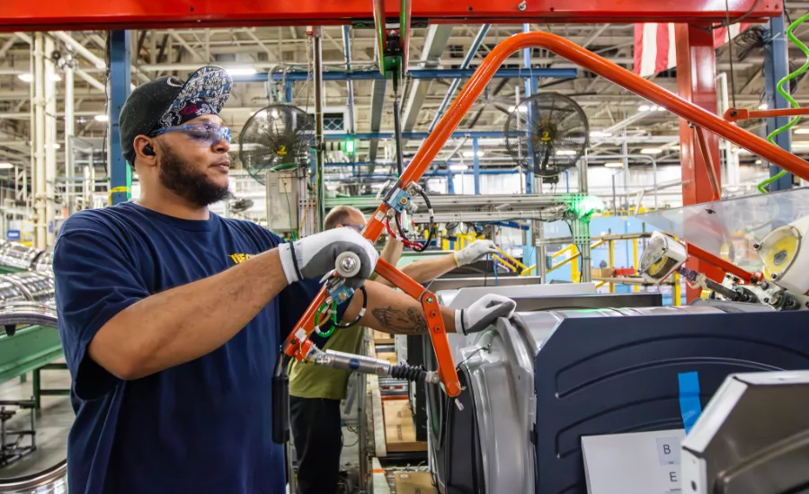 GE Appliances worker on the line