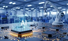 courtesy Graphics from Adobe Stock.jpg engineer using artificial intelligence for production planning, predictive maintenance and quality inspection in a smart factory environment with connected industrial automation systems and real-time operational analytics.