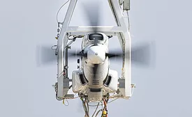GE Aerospace hybrid electric aircraft engine system undergoing ground testing with integrated electric propulsion components, battery systems and advanced aerospace powertrain technology for next-generation commercial aviation.