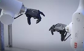 Humanoid robotic hands with touch-sensing fingers designed to improve dexterous gripping for industrial automation.