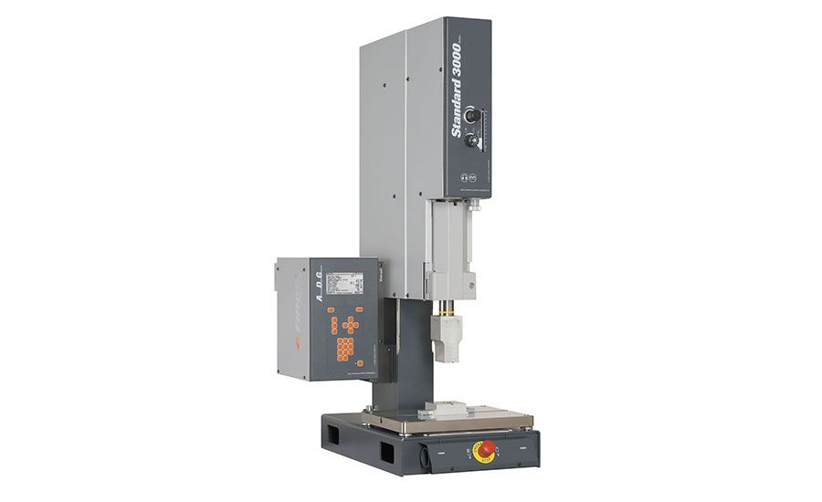 Ultrasonic welding machine used for precision manufacturing applications.