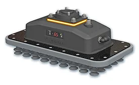 Vacuum gripper with multiple suction cups for robotic material handling.