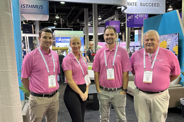 Exhibitors and Attendees wearing Pink to show support for breast cancer awareness