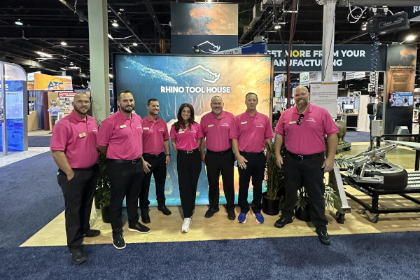 Exhibitors and Attendees wearing Pink to show support for breast cancer awareness