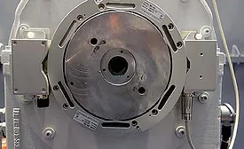 Encoder measures speed and position of ship's propeller shaft