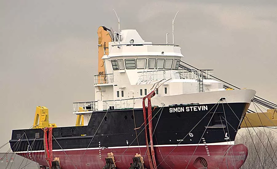 Encoder measures speed and position of ship's propeller shaft
