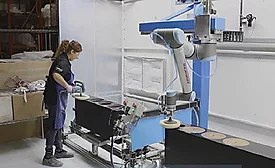 Collaborative Robot Polishes Speaker Cabinet