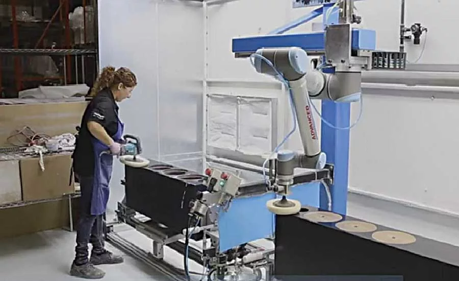 Collaborative Robot Polishes Speaker Cabinet