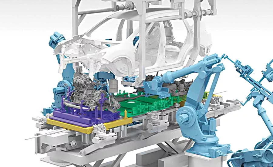 Automated System Installs Electric Vehicle Power Trains