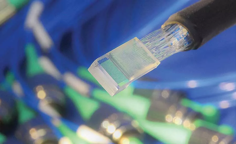 Epoxy is typically used to attach fiber arrays to connectors and ferrules.
