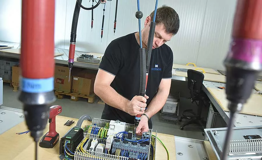 Cordless Tools Improve Ergonomics and Quality for Assembler of Electrical Equipment