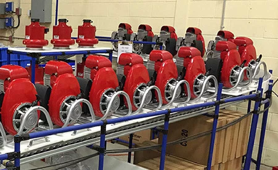 Pipe-and-Joint System Improves Ergonomics at Pump Manufacturer