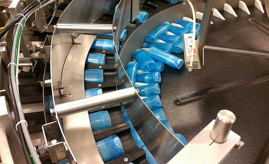 Centrifugal System Feeds, Orients Deodorant Containers