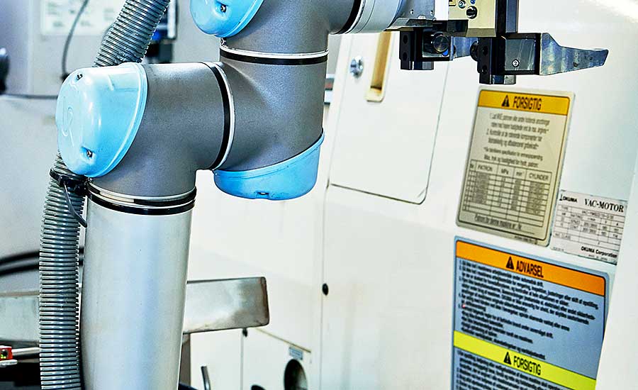 A driving force behind the spike in demand for robots is the continued popularity of collaborative robots. Some 36 percent of assemblers are currently using the technology or plan to within the next year. Photo courtesy Universal Robots