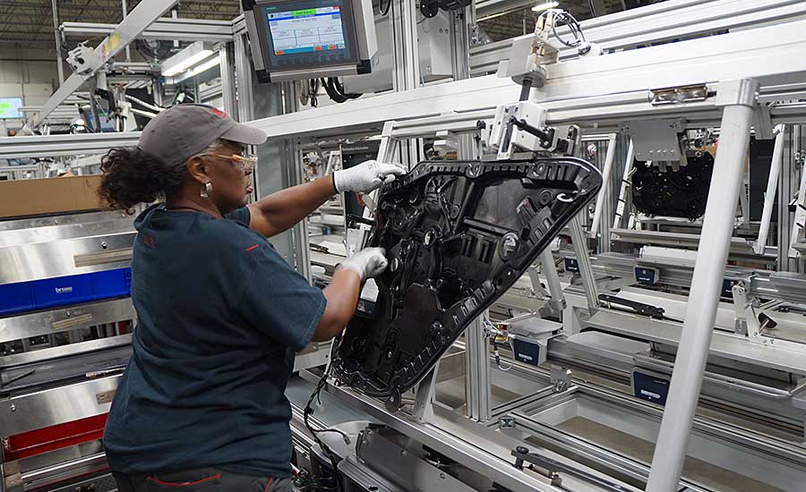 Assemblers at Brose Tuscaloosa produce door modules (pictured) and seat structures. Photo courtesy Brose Tuscaloosa Inc.