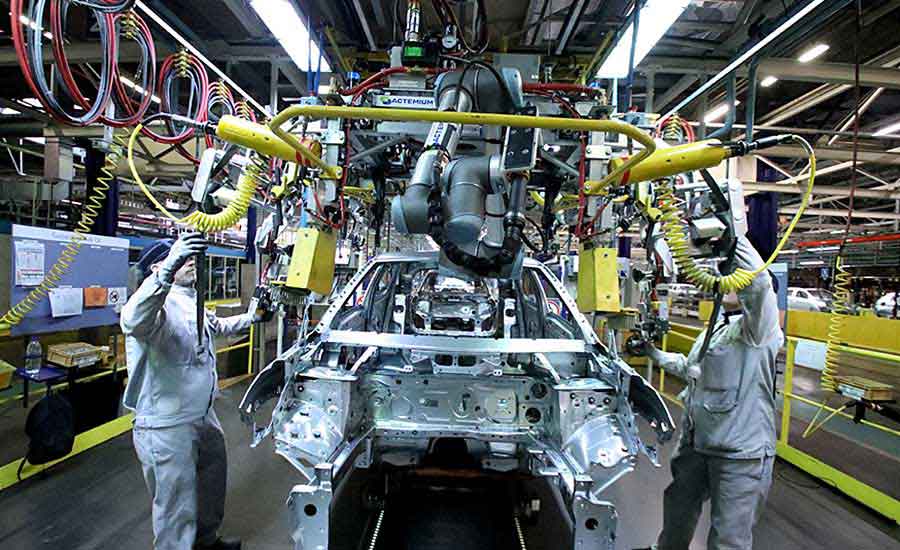 Automotive assembly lines will be a growing market for collaborative automation. Photo courtesy Universal Robots A/S