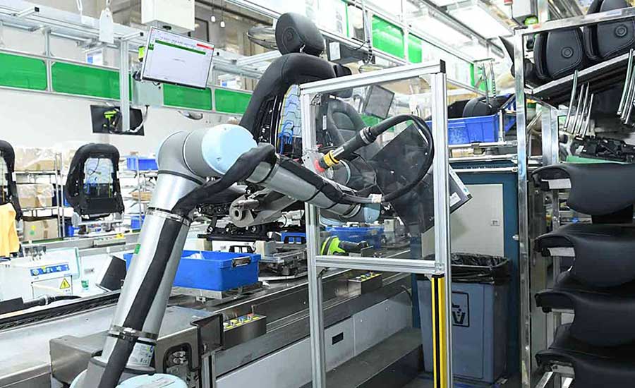 Collaborative screwdriving is currently used by many manufacturers, including Tier One automotive suppliers. Photo courtesy Universal Robots A/S
