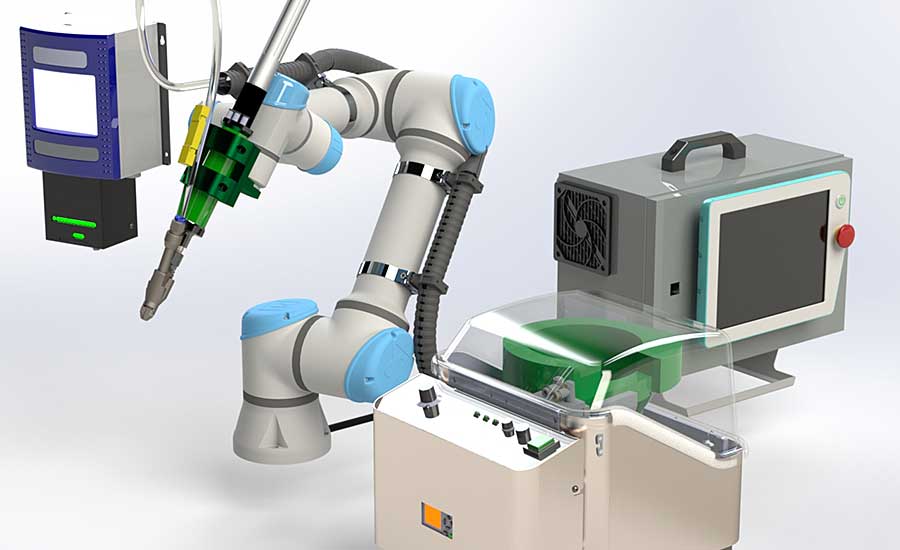 Cobot screwdriving applications typically operate at slower speeds than other types of industrial robots. Photo courtesy ASG, ASG, Division of Jergens Inc.