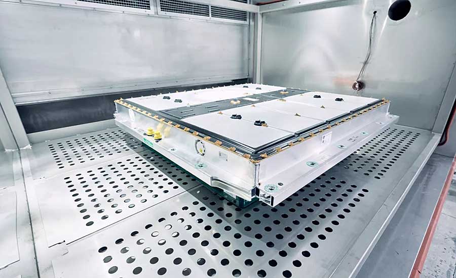 Electric vehicle batteries are a growing application for helium leak testing. Photo courtesy Volkswagen AG