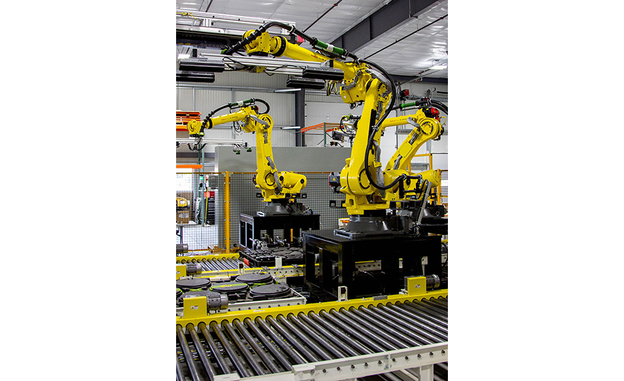 Robotic System Packages, Palletizes Automotive Wheels