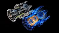 Innovative 3D Turbine Engine Concept Integrates Physical and Digital Elements. Advanced Green Energy Technology and Engineering Concepts for Clean Future 