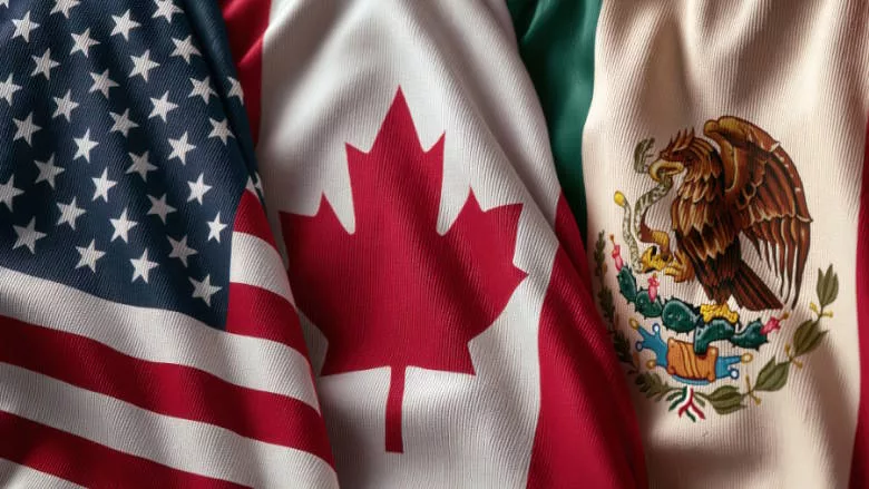 U.S., Canadian and Mexican flags