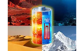 A new all-climate battery features an internal heating element that optimizes materials for use in hot and cold environments.