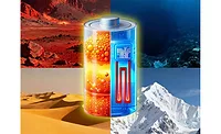 A new all-climate battery features an internal heating element that optimizes materials for use in hot and cold environments.