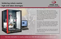 Table-Top Soldering Robots from mta Automation Table-Top Soldering Robots from mta Automation