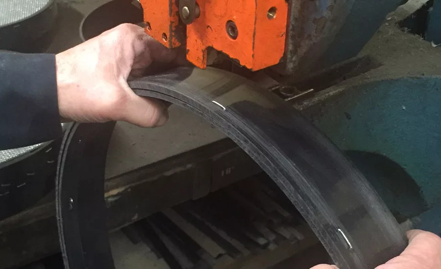 Stitch through plastic ring – 5/16” thick
