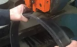 Stitch through plastic ring – 5/16” thick