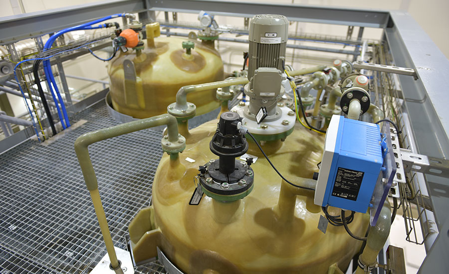 process water tank in static detonation chamber