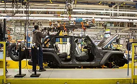 assembly line at Stellantis plant
