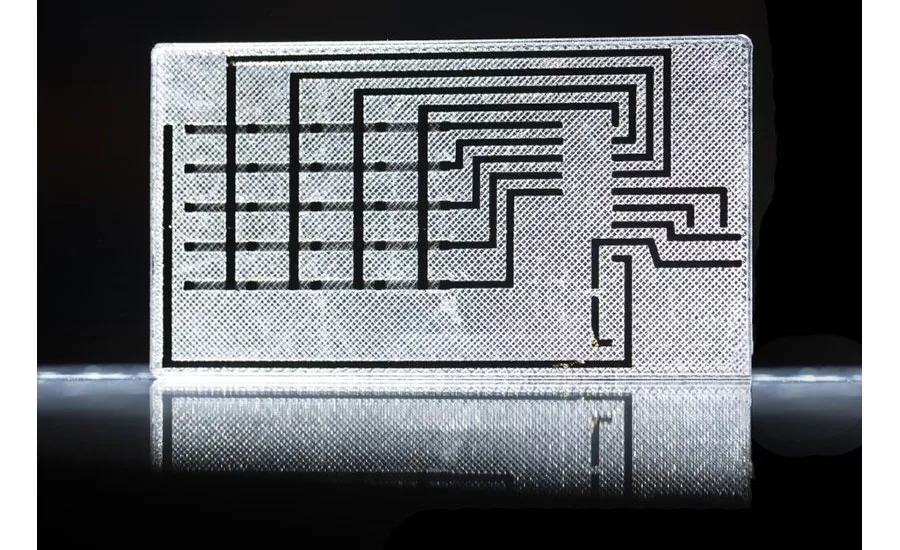 electrodes printed inside of a plastic material