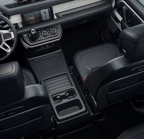 center floor console trim, front-seat back boards and instrument-panel trim of an SUV