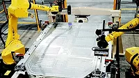 inspecting welds on an EV battery tray