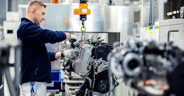 employee working on an assembly line